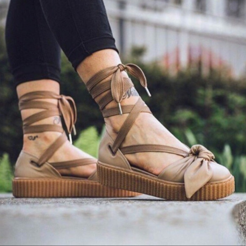 Rihanna Fenty Puma Bow Creeper Platform Sandals